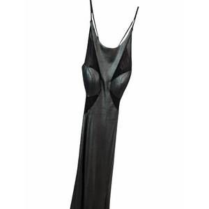 NEW JASZ COUTURE women's cross bodice with sheer illusion cutouts dress in gunme